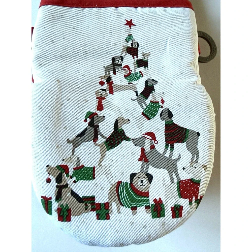 Cuisinart Christmas Dogs Mini Oven Mitts Neoprene Kitchen Cotton House Set of 2